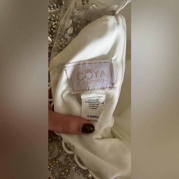 White Bejeweled Prom Dress - Picture 6 of 6